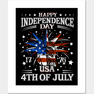 Happy 4 July Day Independence Memorial Day T-Shirt Posters and Art